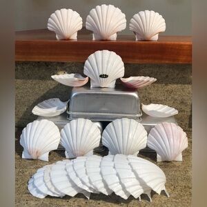 Natural Small Scallop Shell Appetizer/ Canape‎ Plates, Craft (2 1/2”)- Set Of 22